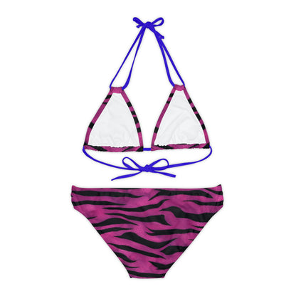 Strappy Bikini Set (AOP) Animal Print in Purple