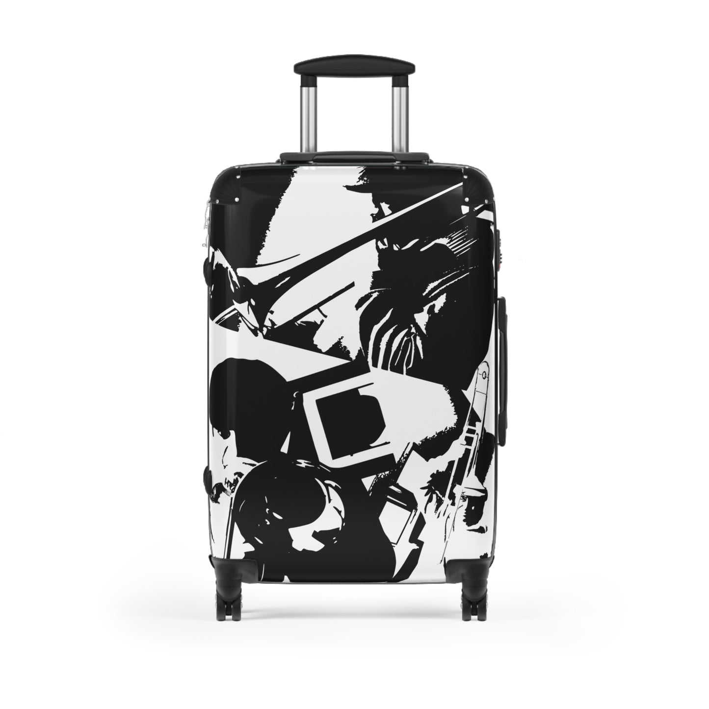 Suitcase Trombone Print Black & White