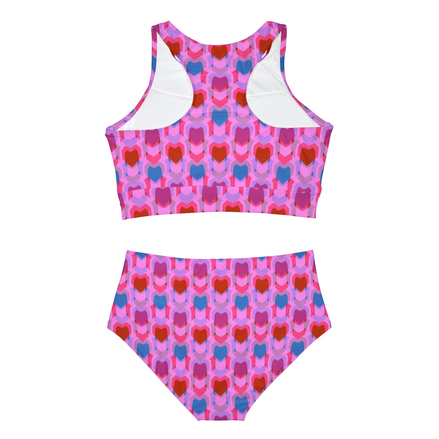 Sporty Bikini Set (AOP) Heart Print