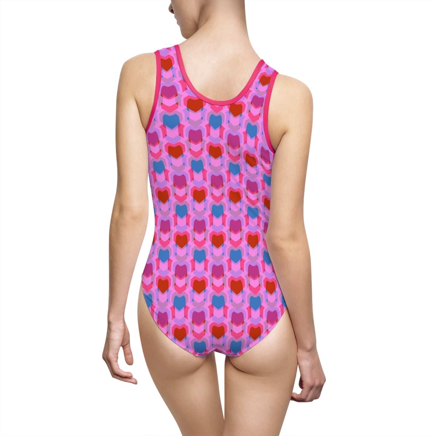 Women's Classic One-Piece Swimsuit (AOP) Heart Print