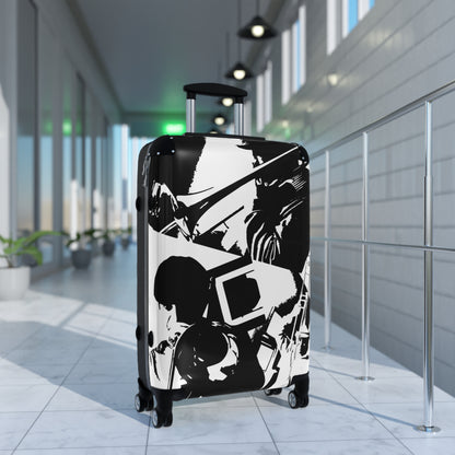 Suitcase Trombone Print Black & White