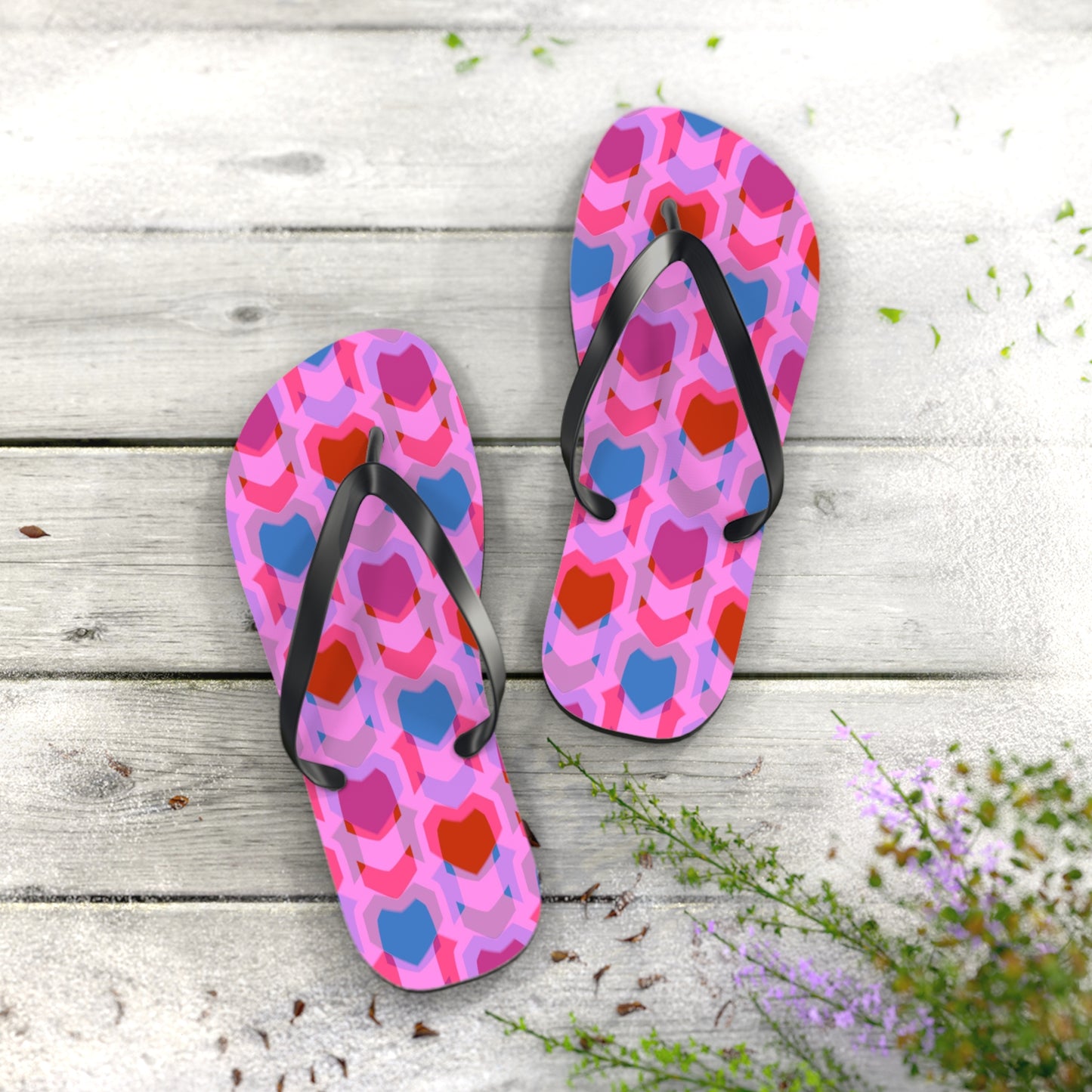 Flip Flops Heart Print