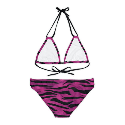 Strappy Bikini Set (AOP) Animal Print in Purple