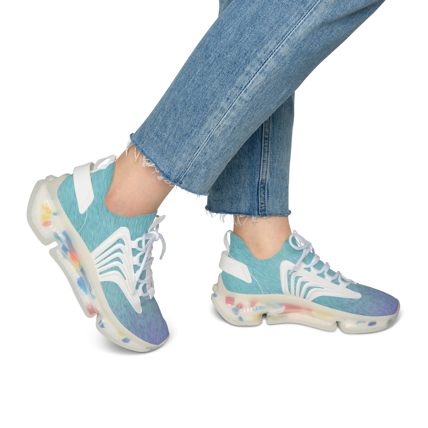 Women's Mesh Sneakers Two-Tone Blue & Lavender