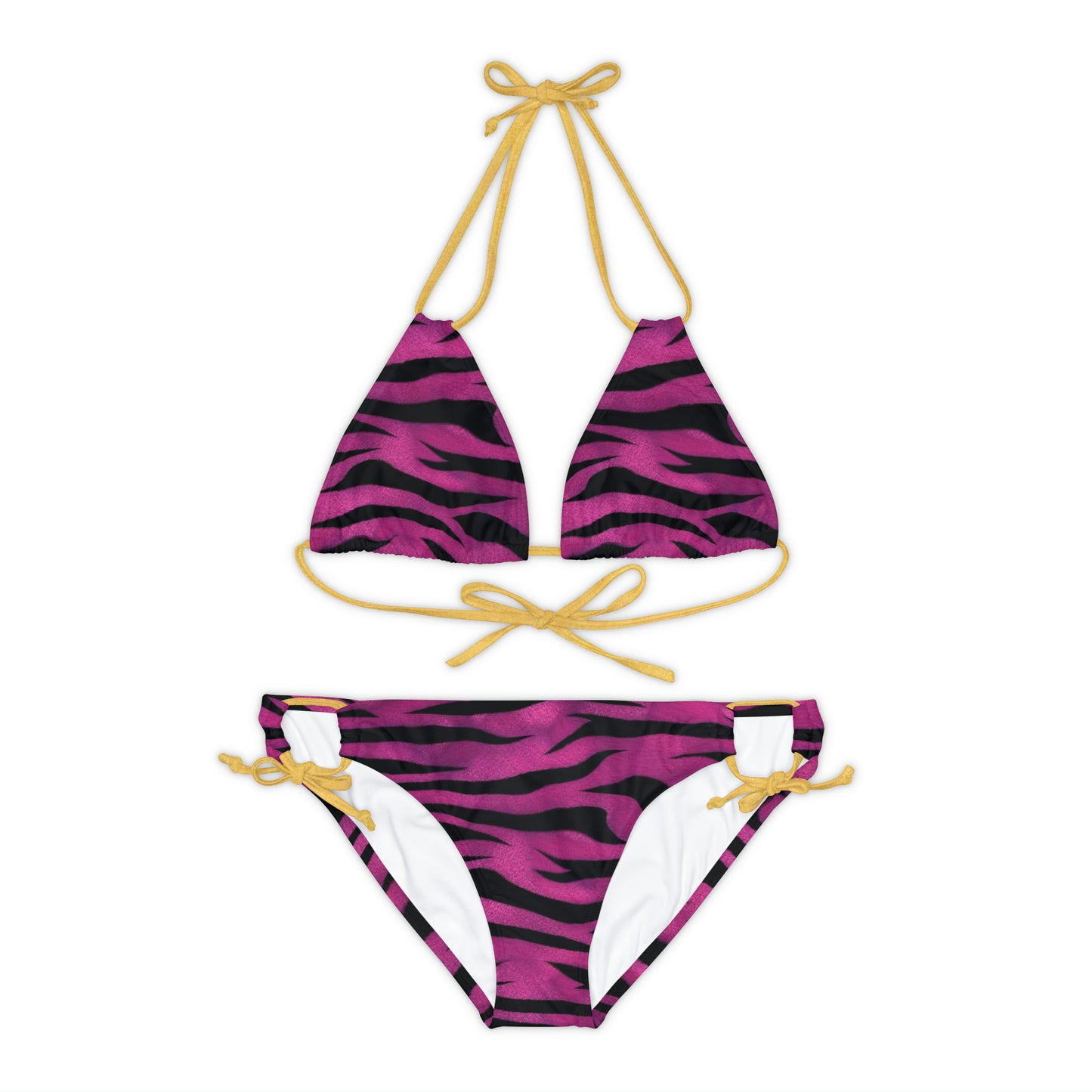 Strappy Bikini Set (AOP) Animal Print in Purple