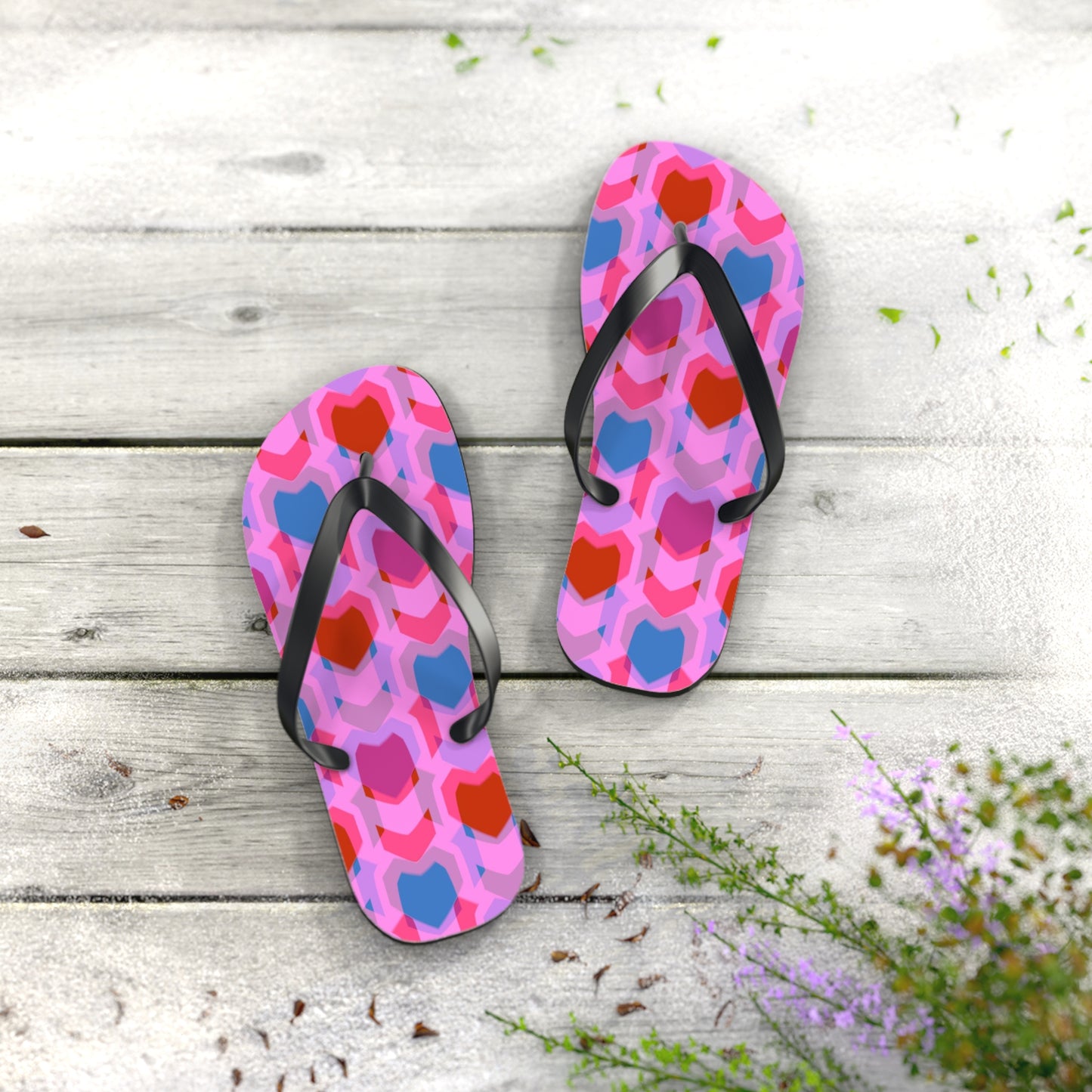 Flip Flops Heart Print