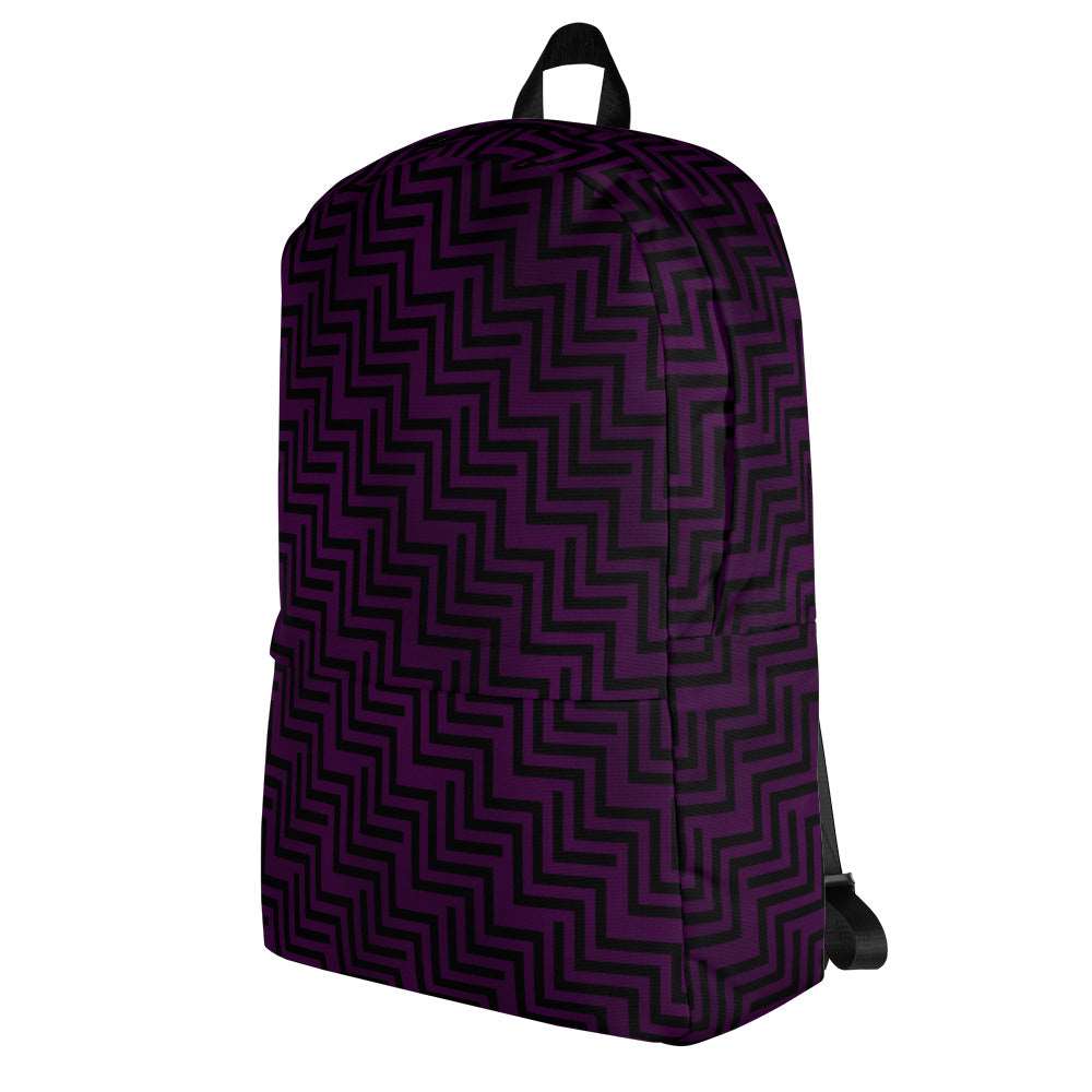 Backpack Purple & Black Zig Zag Print