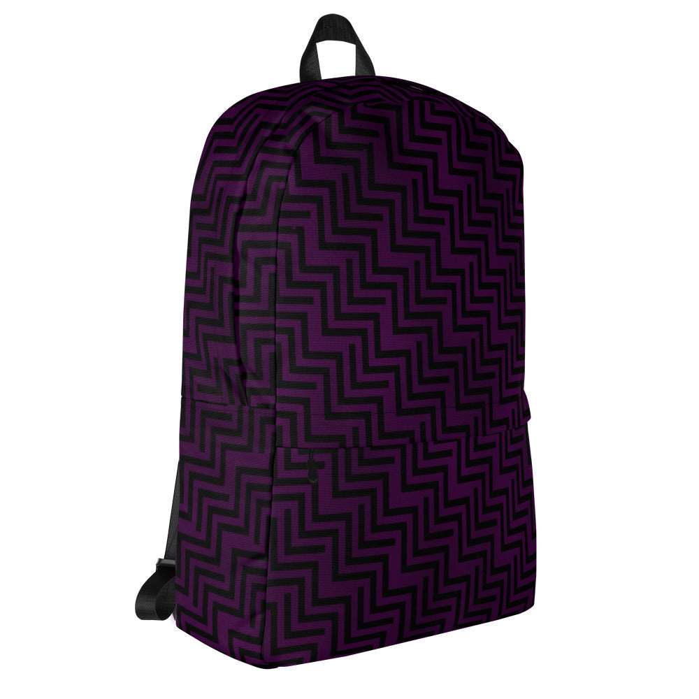 Backpack Purple & Black Zig Zag Print