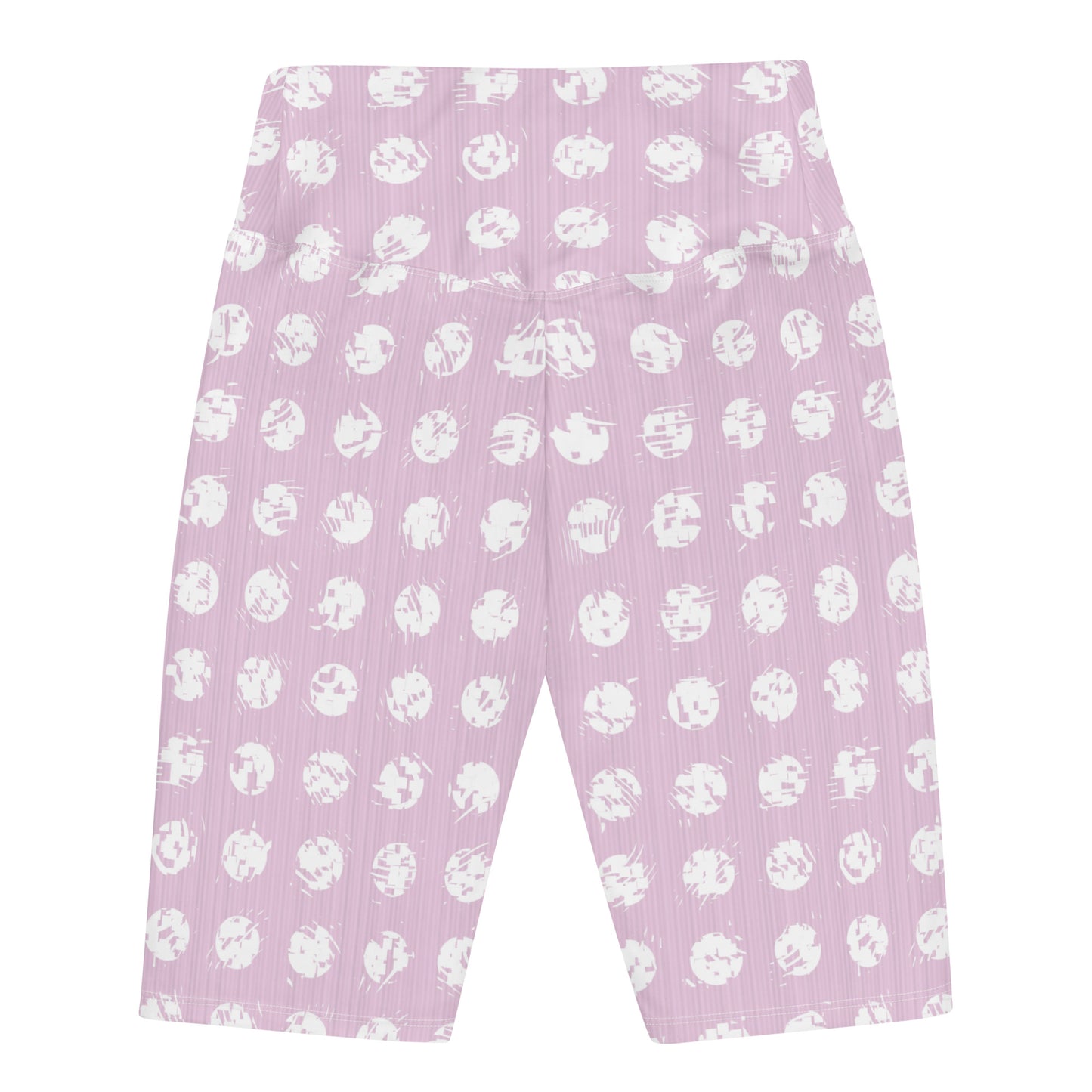 Women's White Polka Dot Pink Biker Shorts