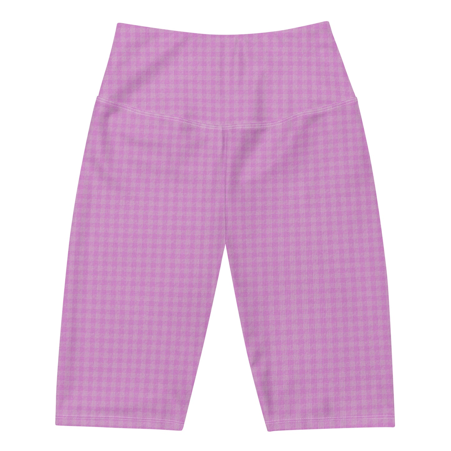 Women's Biker Shorts Pink Houndstooth-Gingham Mix