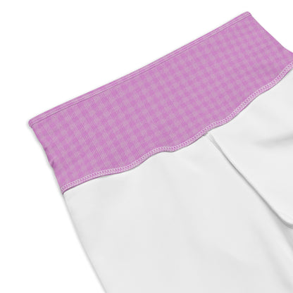 Women's Biker Shorts Pink Houndstooth-Gingham Mix