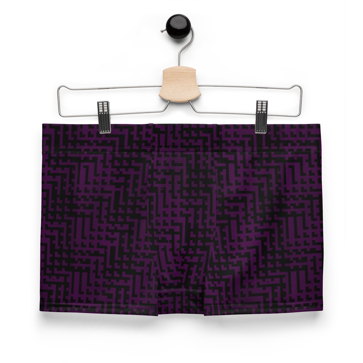 Men's Boxer Briefs Black & Purple Houndstooth-Gingham Mix