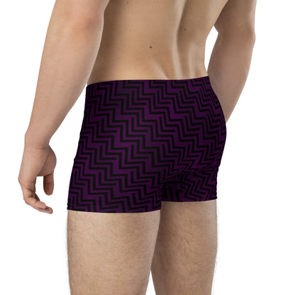 Men's Boxer Briefs Purple & Black Zig Zag Print