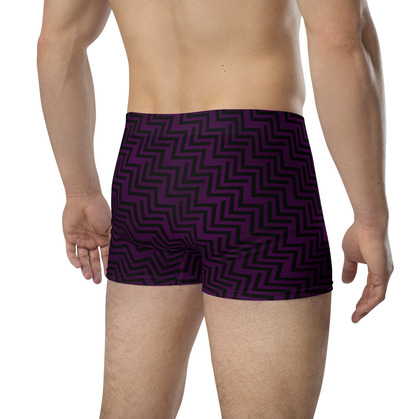 Men's Boxer Briefs Purple & Black Zig Zag Print