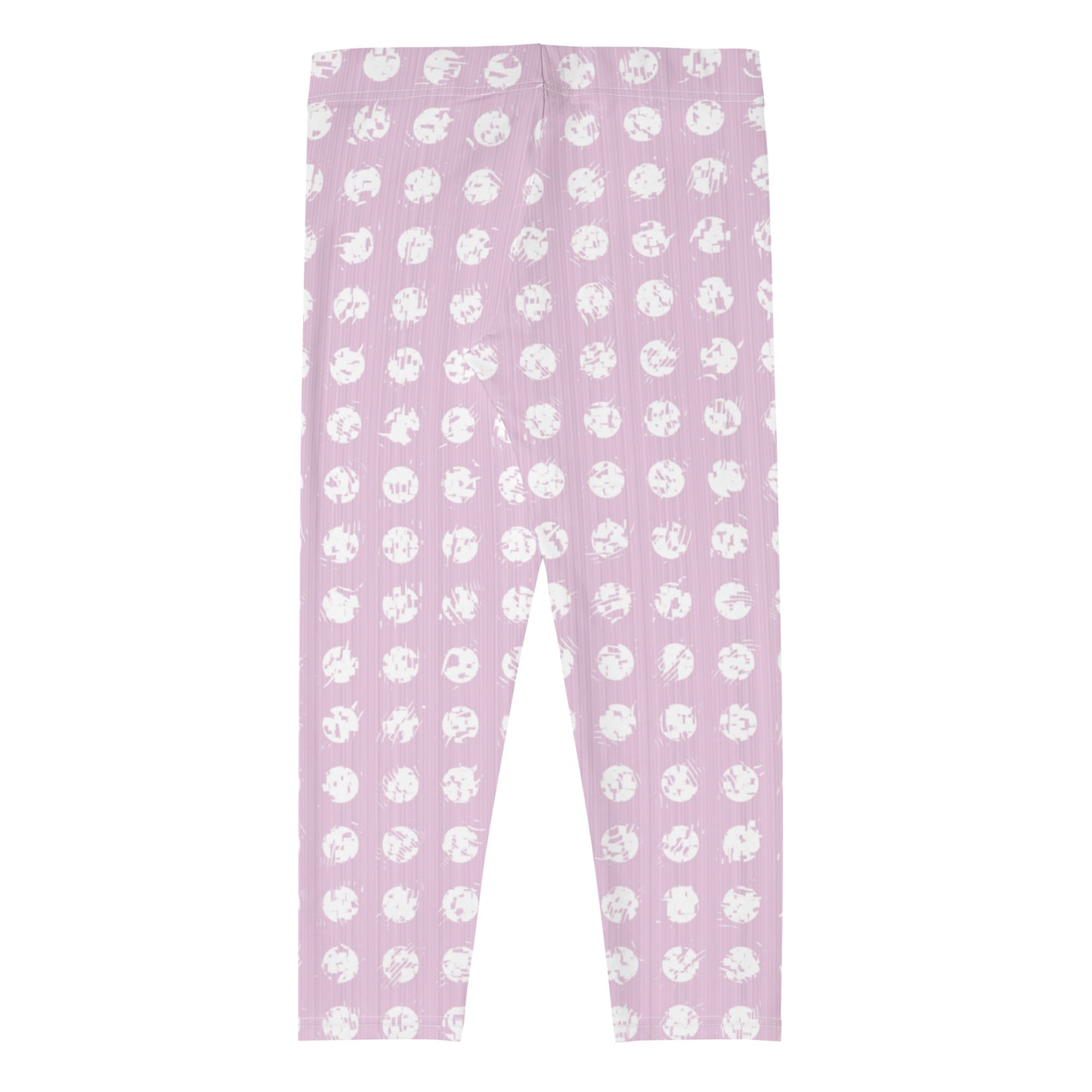 Women's White Polka Dot Pink Capri Leggings