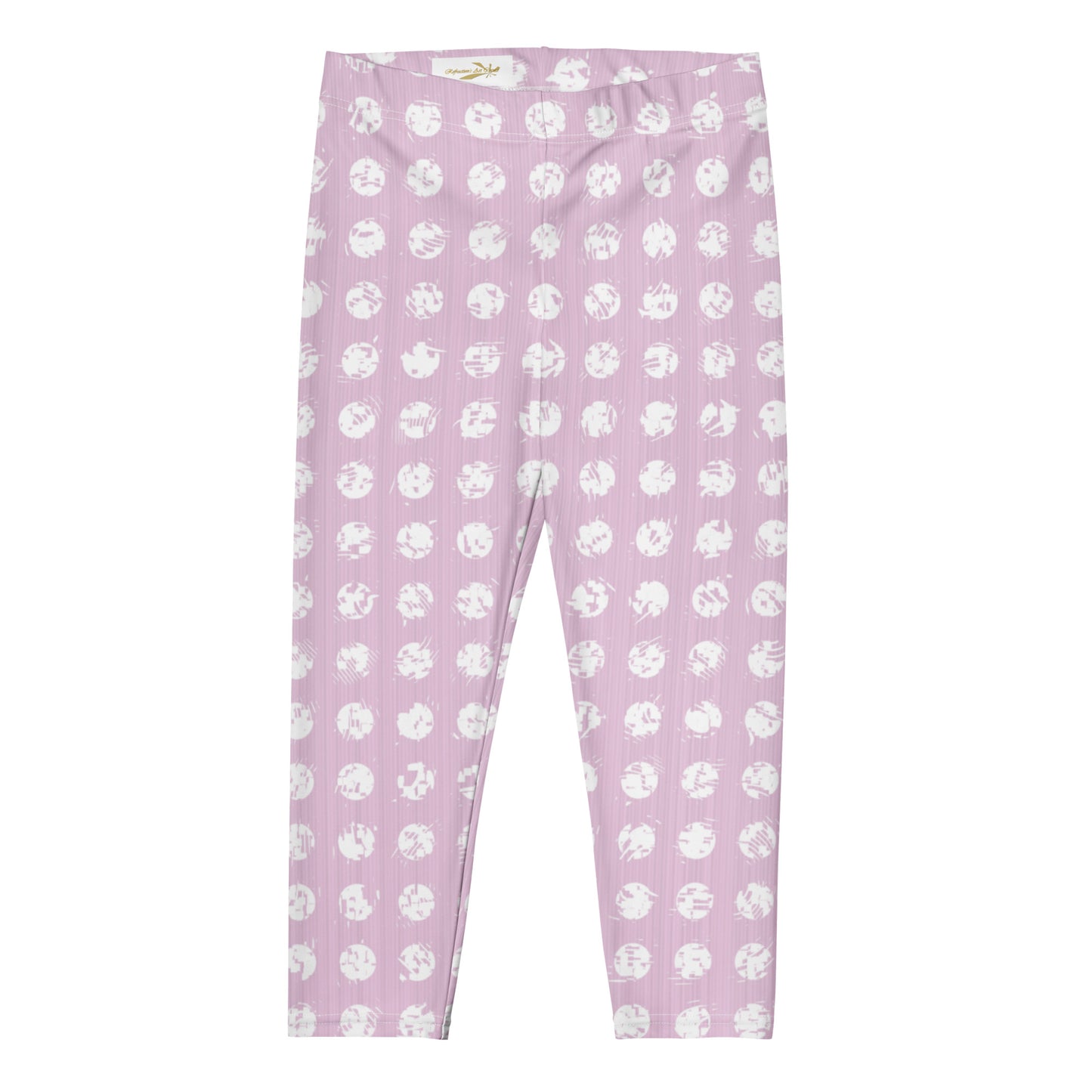 Women's White Polka Dot Pink Capri Leggings