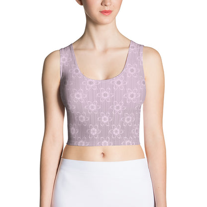 Women's Light Pink Floral Crop Top