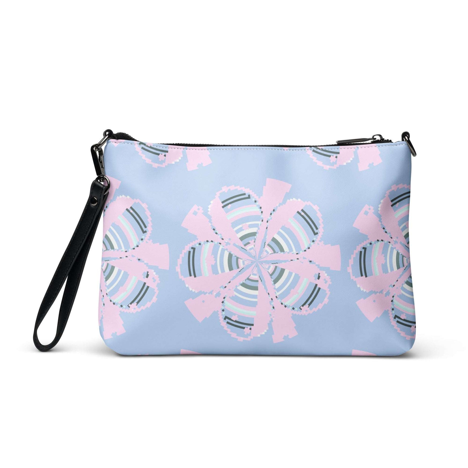 Blue Crossbody Bag Floral Art