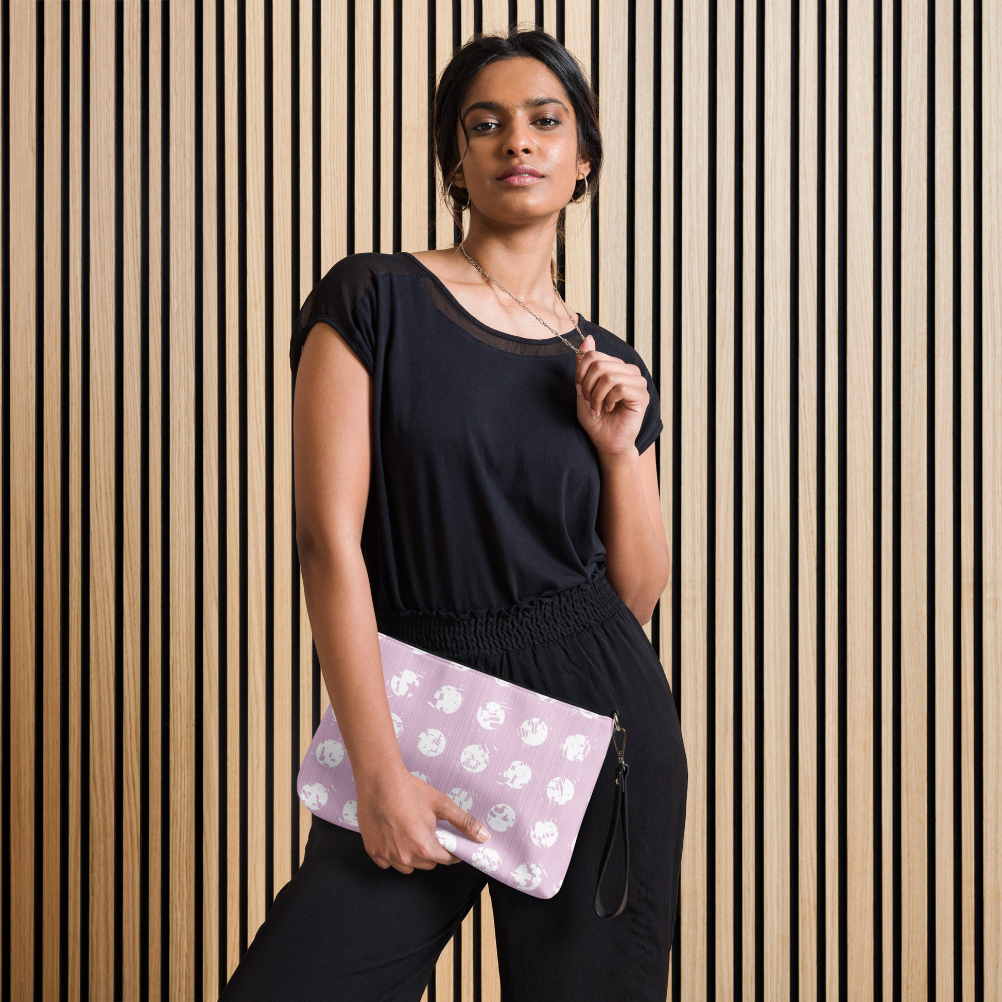 Women's White Polka Dot Pink Crossbody Bag