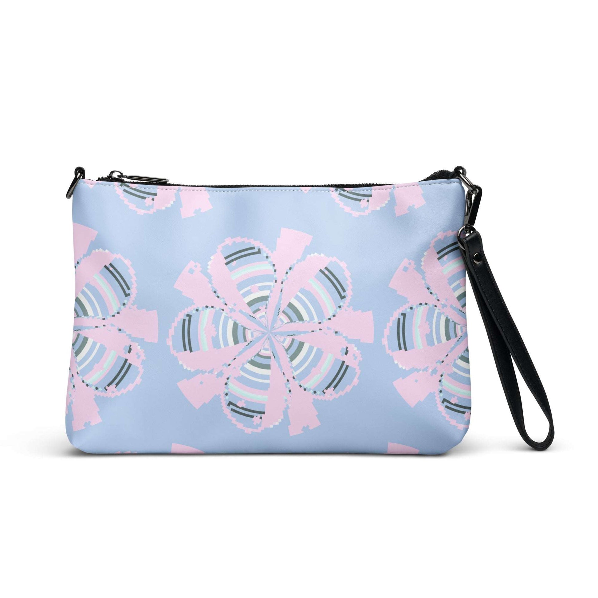 Blue Crossbody Bag Floral Art