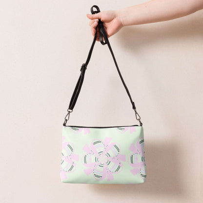 Floral Hybrid Pixel Art Crossbody Bag Honeydew