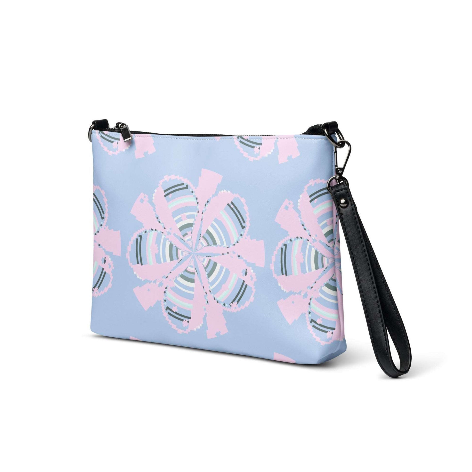 Blue Crossbody Bag Floral Art