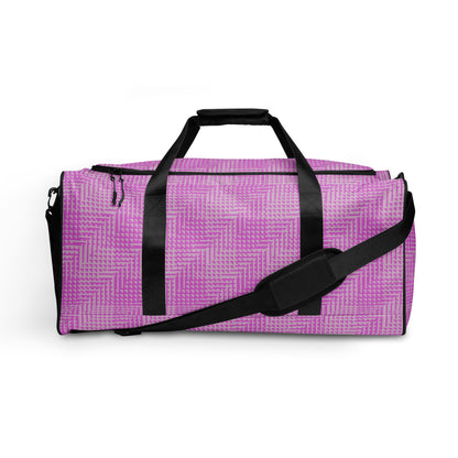 Duffle Bag Pink Houndstooth-Gingham Mix Large-Print