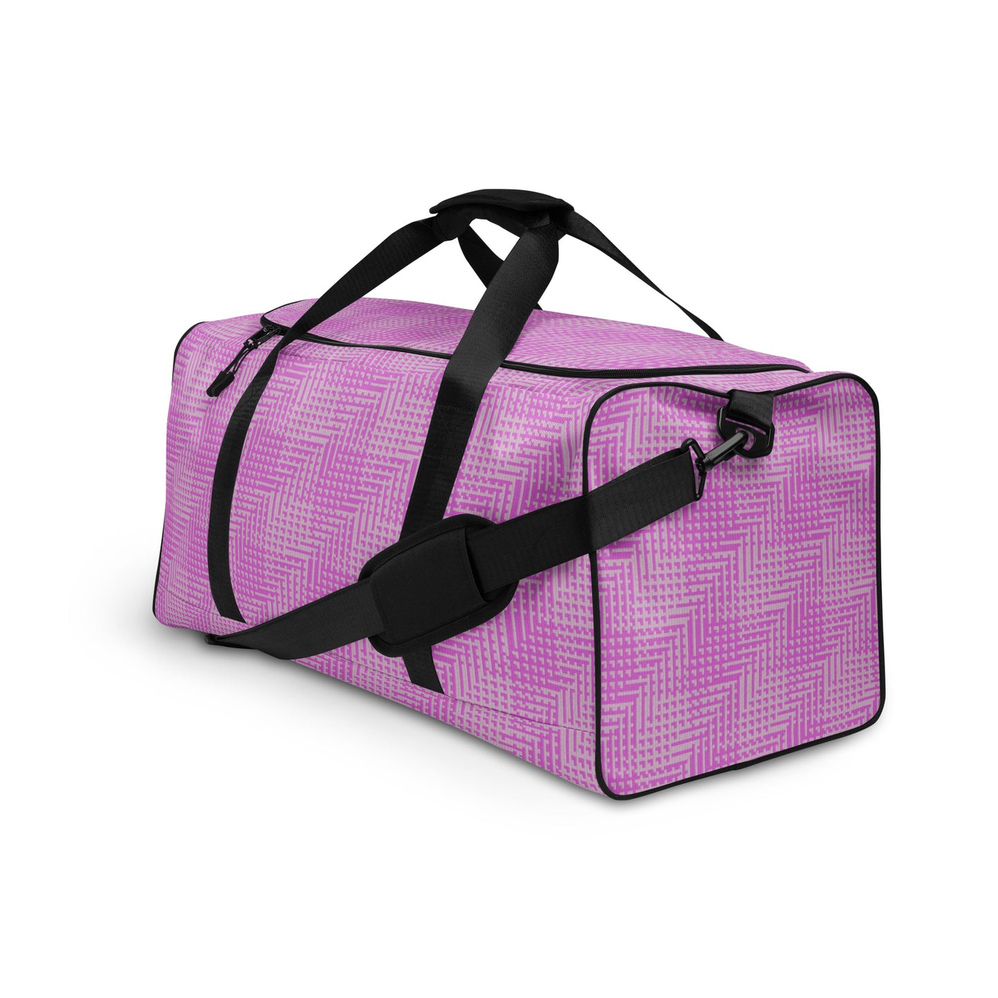 Duffle Bag Pink Houndstooth-Gingham Mix Large-Print