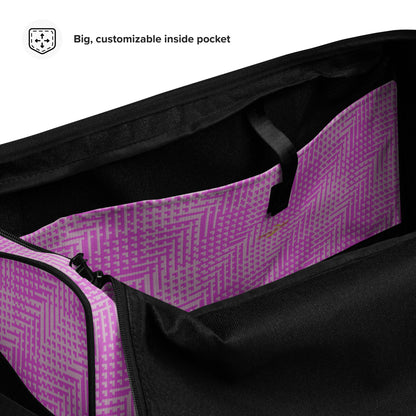 Duffle Bag Pink Houndstooth-Gingham Mix Large-Print