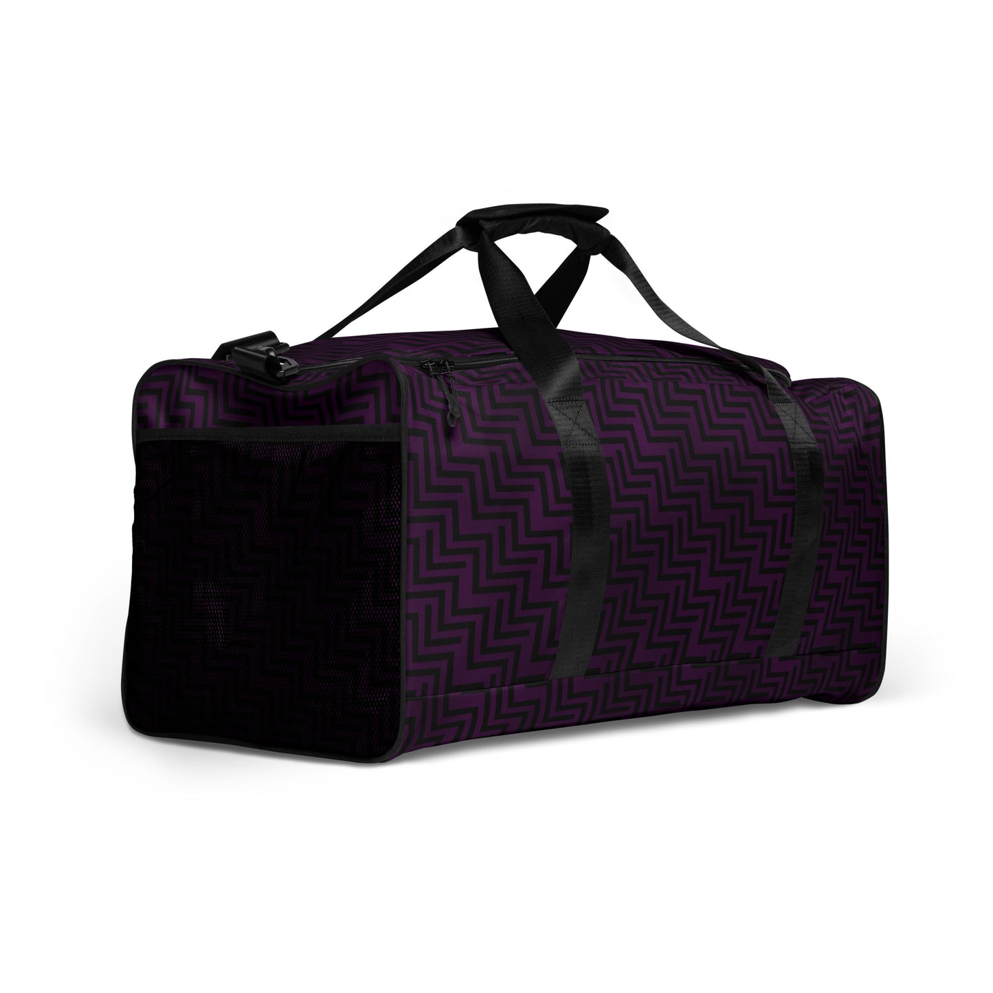 Duffle Bag Purple & Black Zig Zag Print