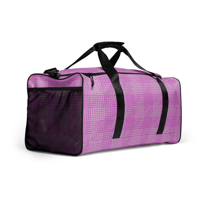 Duffle Bag Pink Houndstooth-Gingham Mix Large-Print