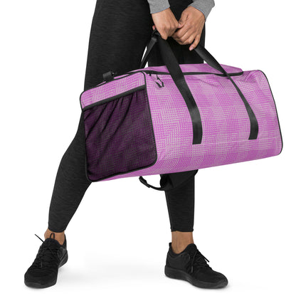 Duffle Bag Pink Houndstooth-Gingham Mix Large-Print