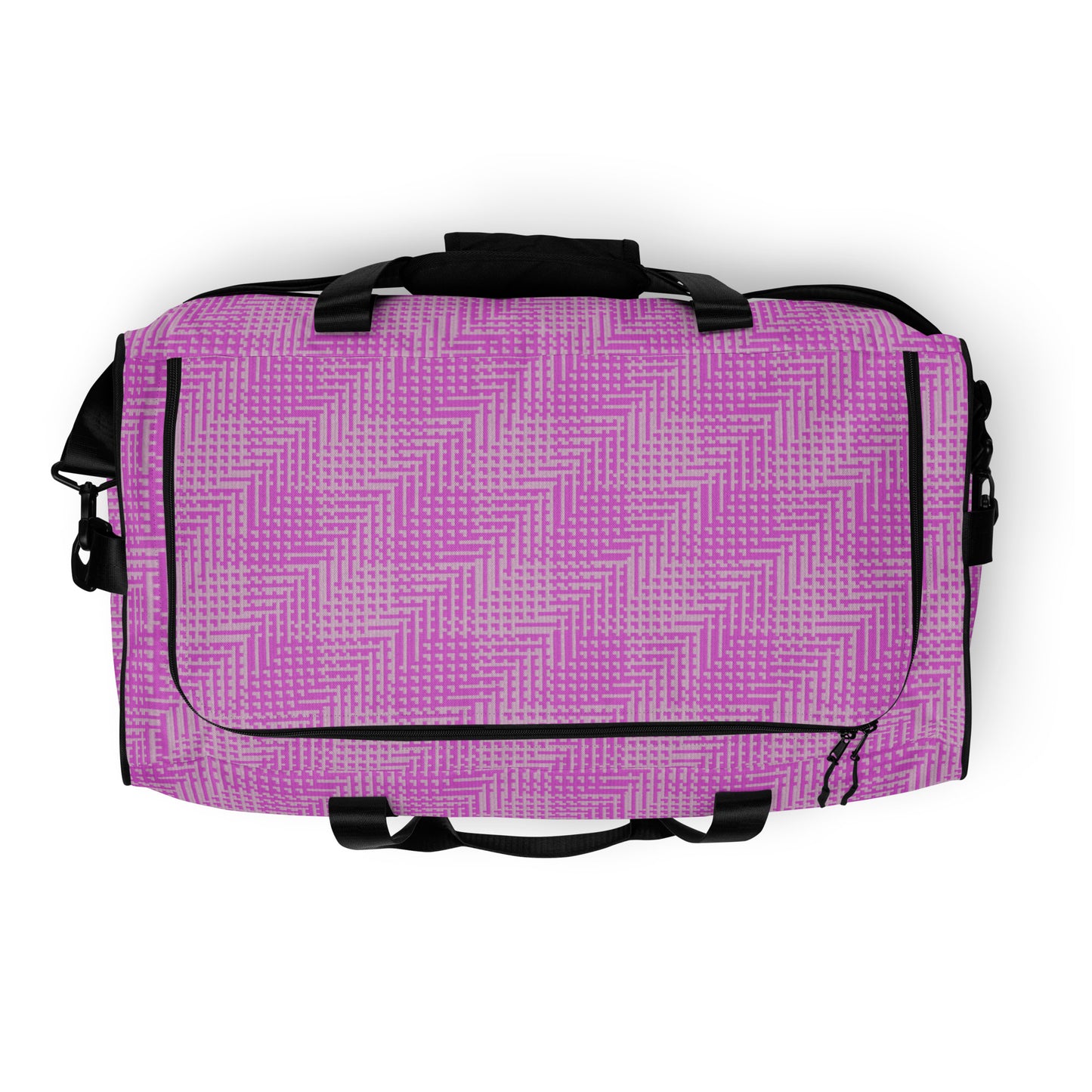 Duffle Bag Pink Houndstooth-Gingham Mix Large-Print