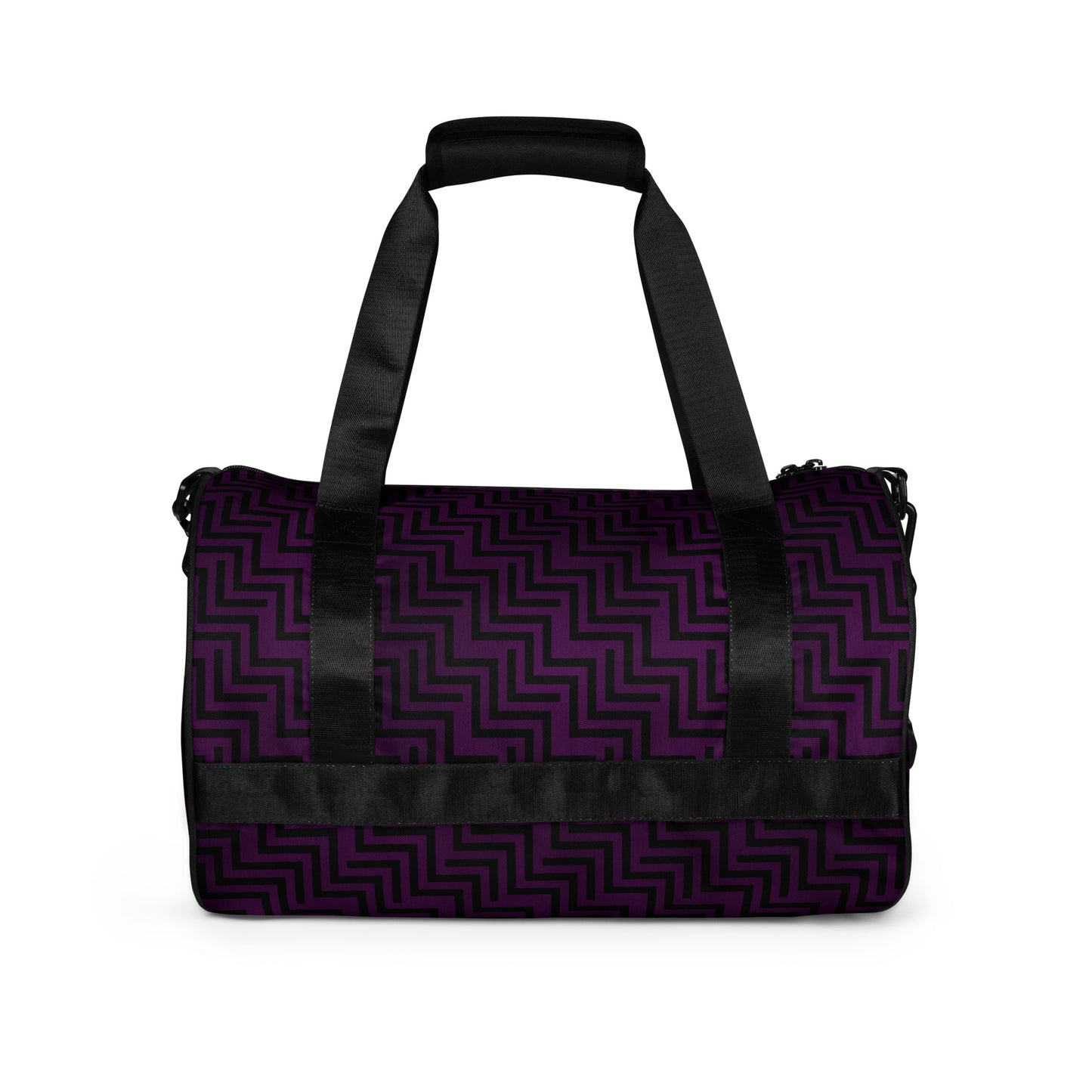 Gym Bag Purple & Black Zig Zag Print