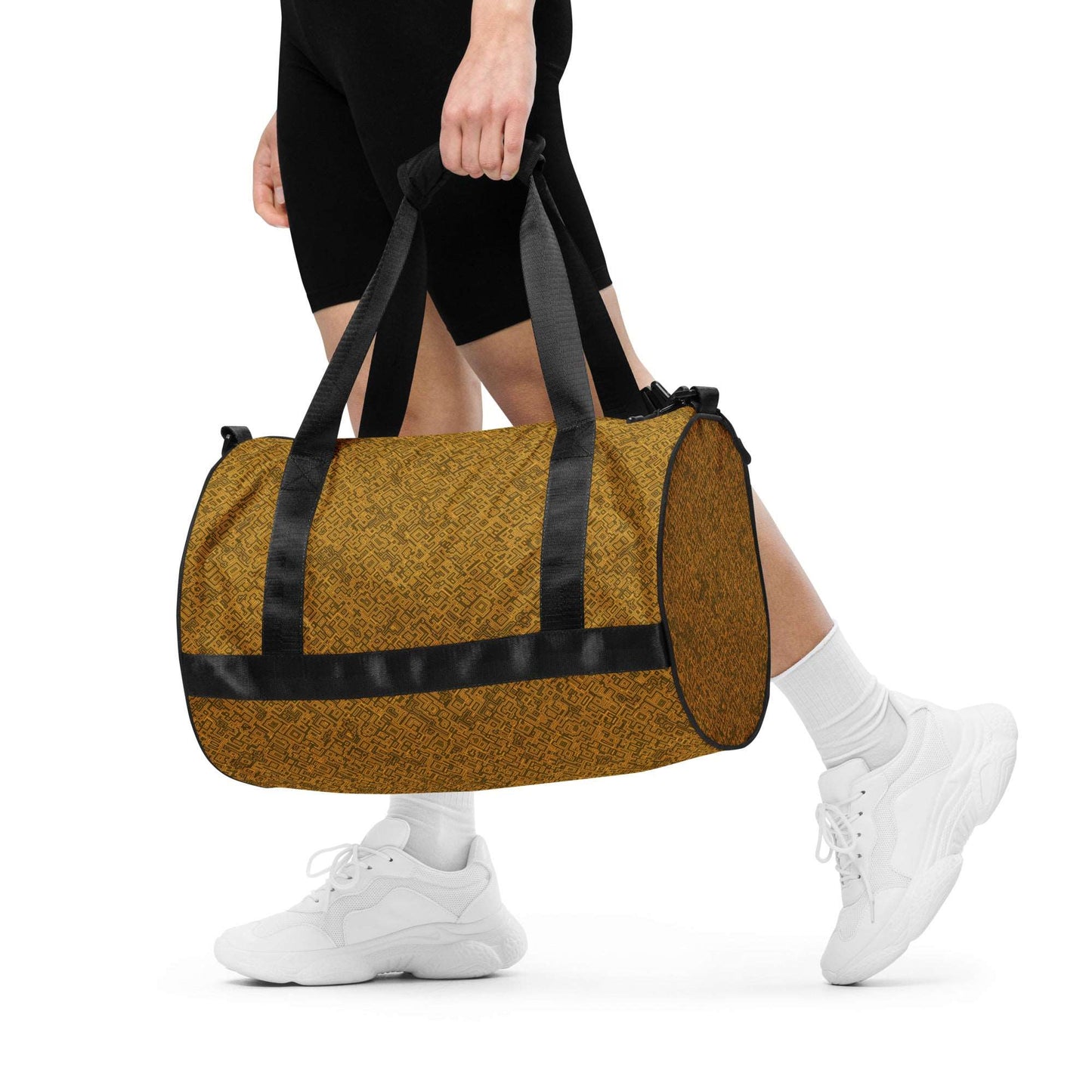 Gold Trace Pattern Gym Bag