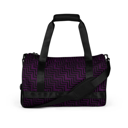 Gym Bag Purple & Black Zig Zag Print