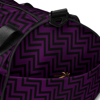 Gym Bag Purple & Black Zig Zag Print