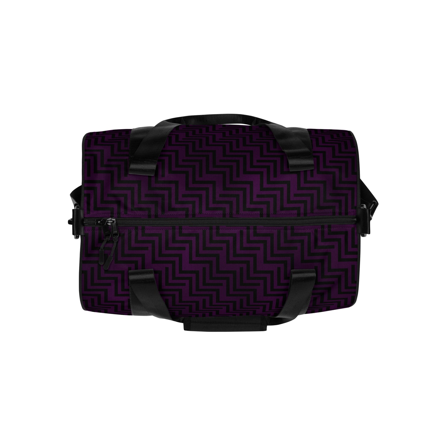 Gym Bag Purple & Black Zig Zag Print