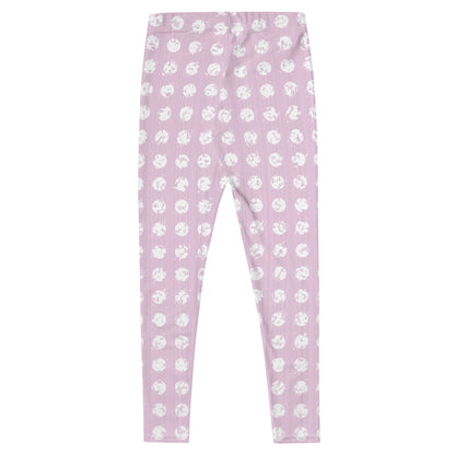 Women's White Polka Dot Pink Leggings