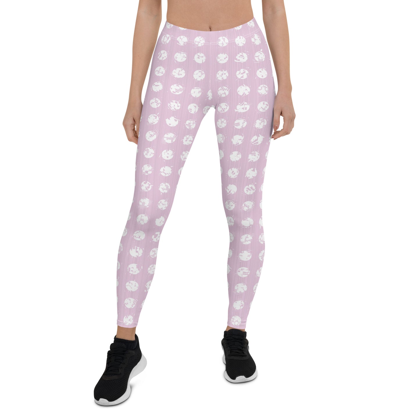 Women's White Polka Dot Pink Leggings