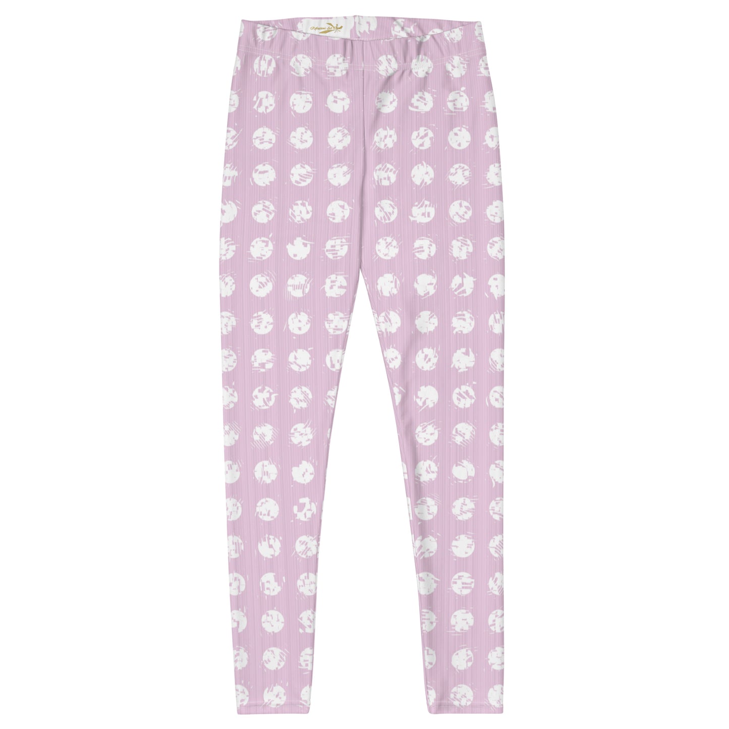 Women's White Polka Dot Pink Leggings