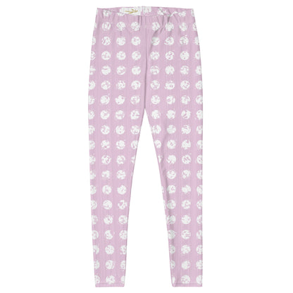 Women's White Polka Dot Pink Leggings