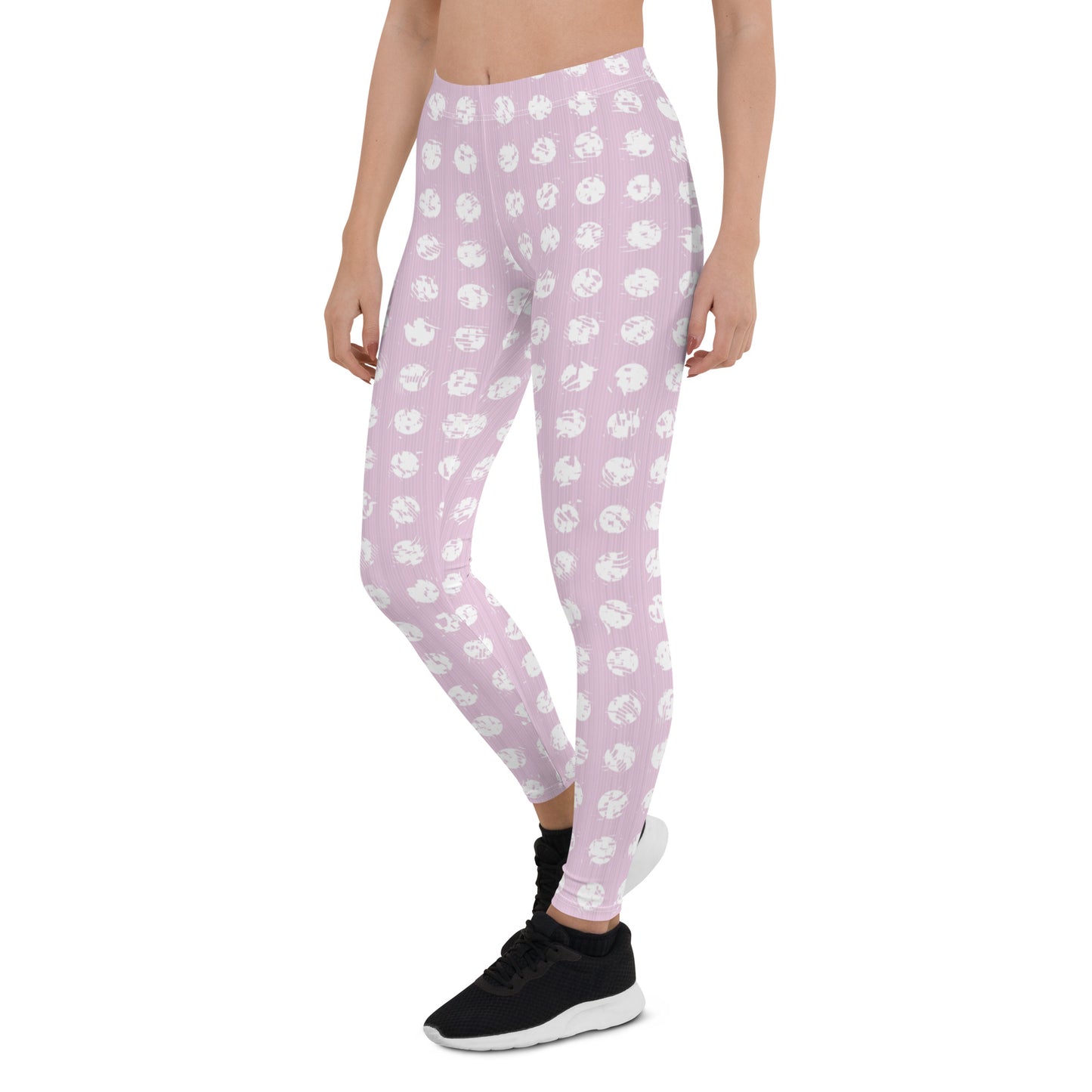 Women's White Polka Dot Pink Leggings