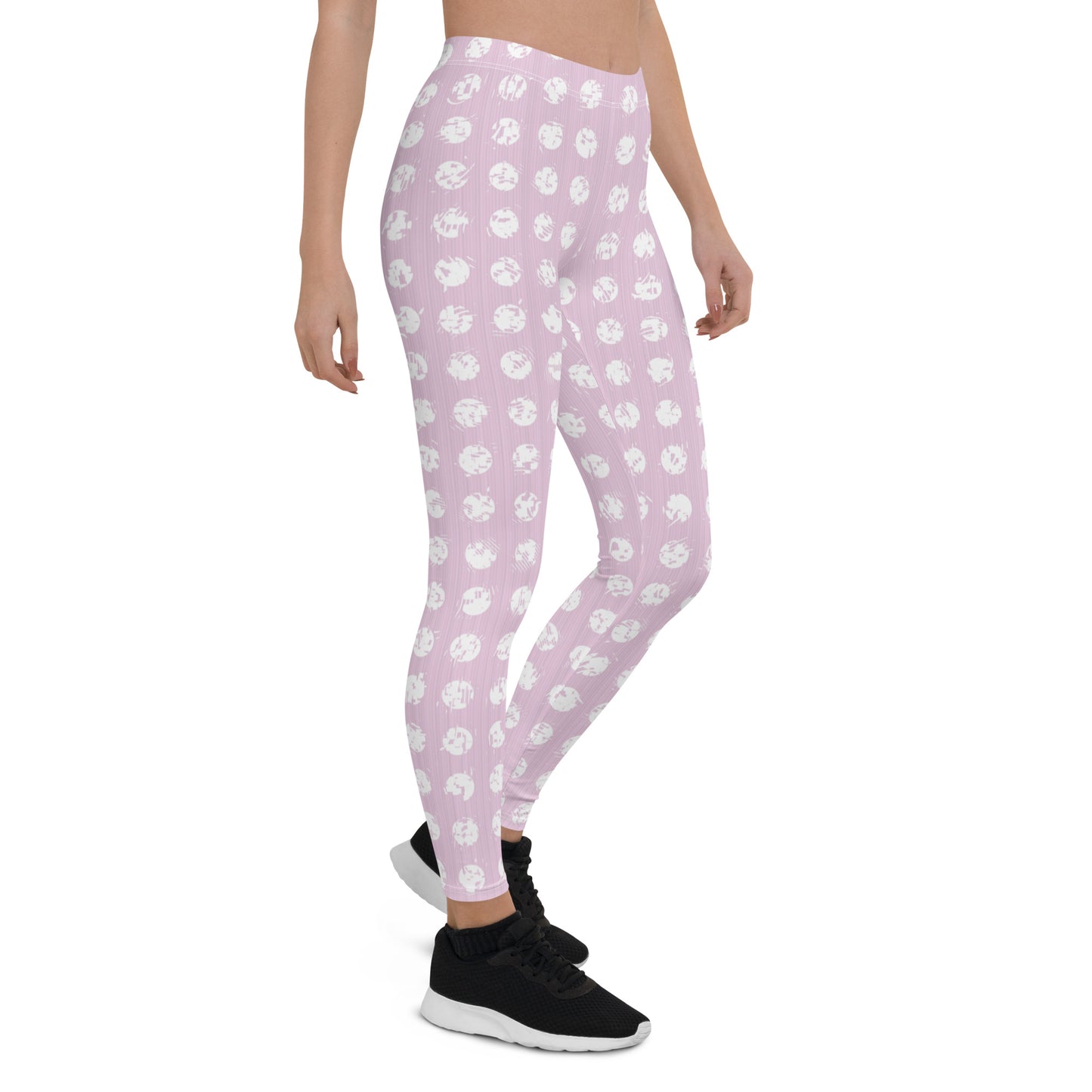 Women's White Polka Dot Pink Leggings