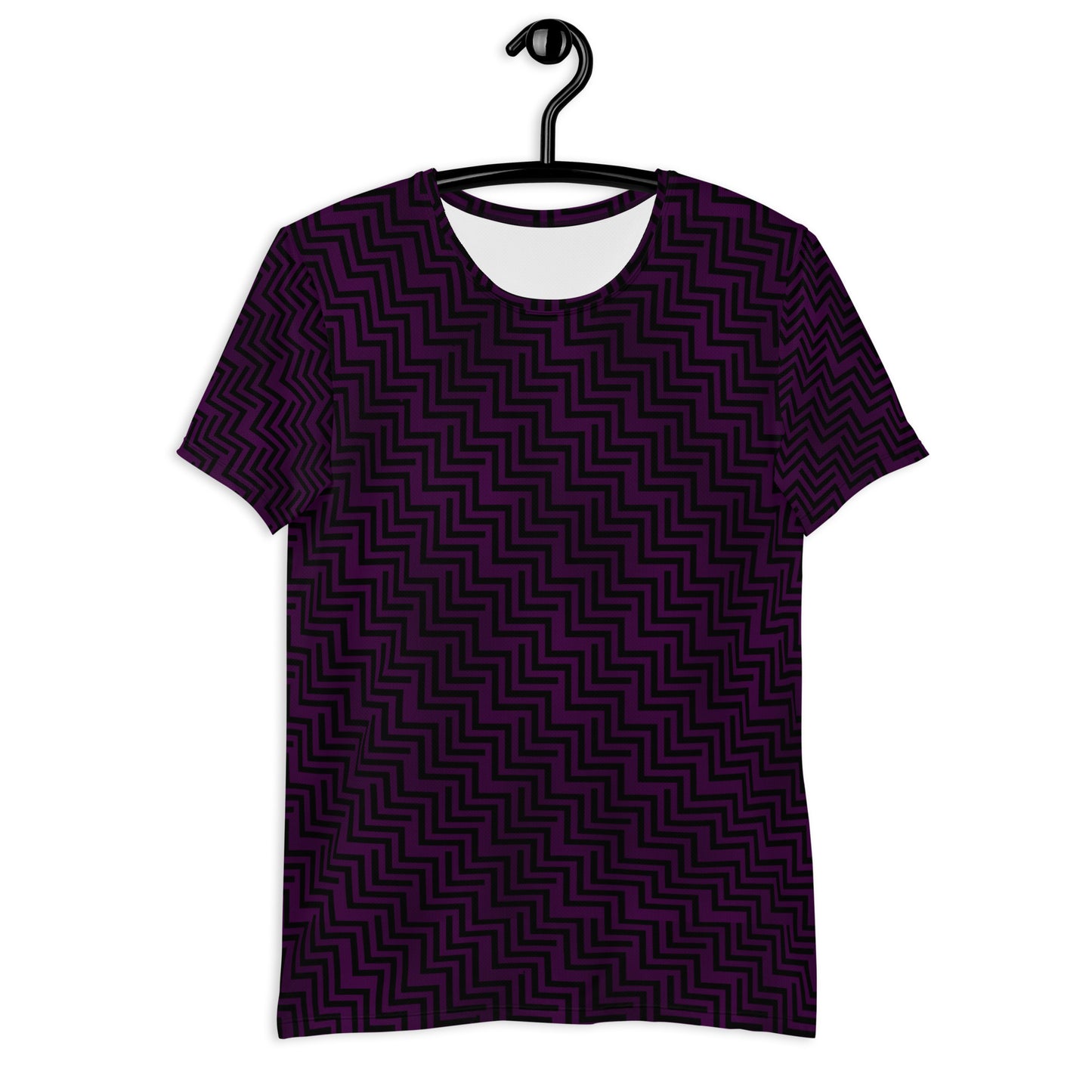 Men's Athletic T-shirt Purple & Black Zig Zag Print