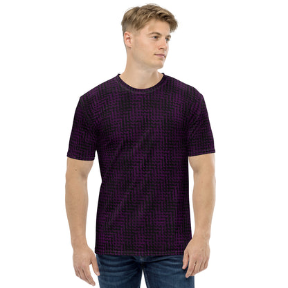 Men's Black & Purple Pixel Pattern T-Shirt