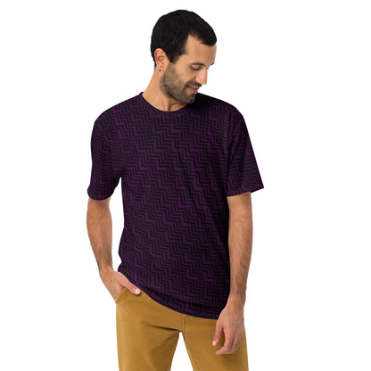 Men's T-Shirt Purple & Black Zig Zag Print