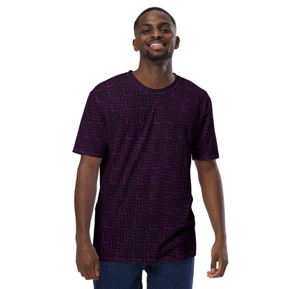 Men's T-Shirt Purple & Black Zig Zag Print