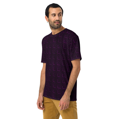 Men's T-Shirt Purple & Black Zig Zag Print