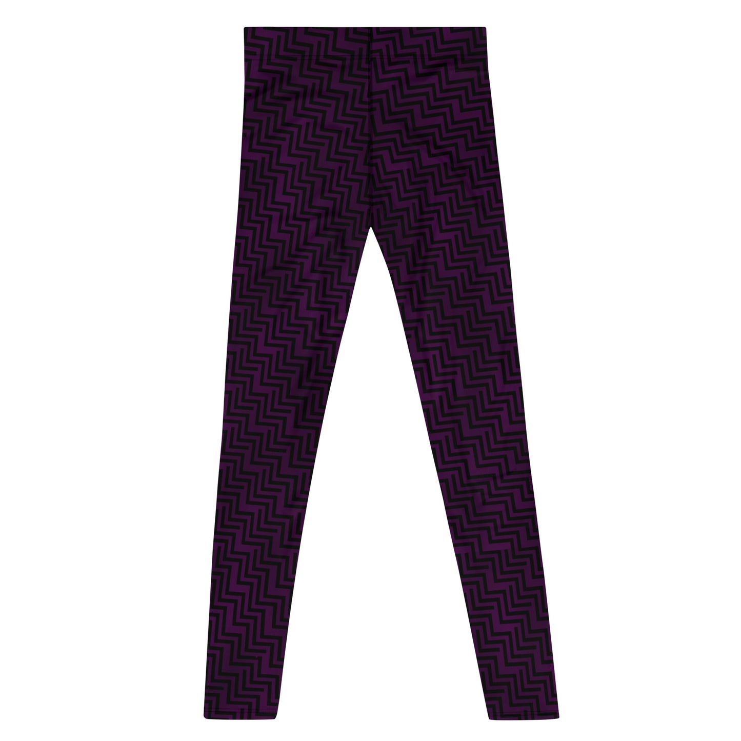 Men's Leggings Purple & Black Zig Zag Print